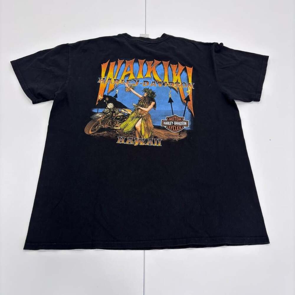 Harley-Davidson Waikiki Hawaii Hula Dancer Motorcycle T-Shirt